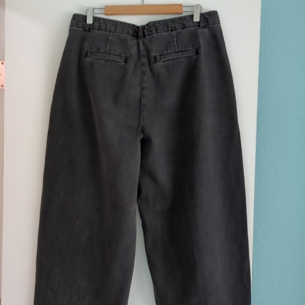 UO BDG Two Tuck Wide-Leg Black Denim Grandpa Baggy Trousers Sz 31 - Picture 6 of 10